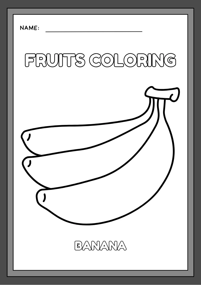 Fruits Coloring — printable worksheet preview