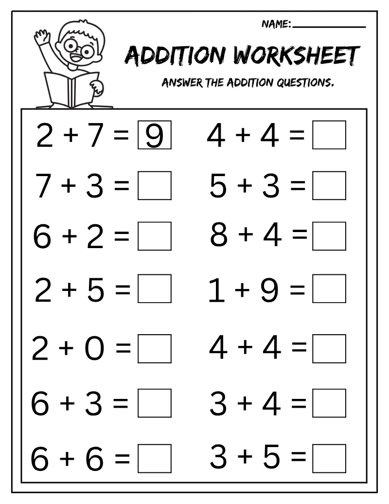 Addition 06 — printable worksheet preview