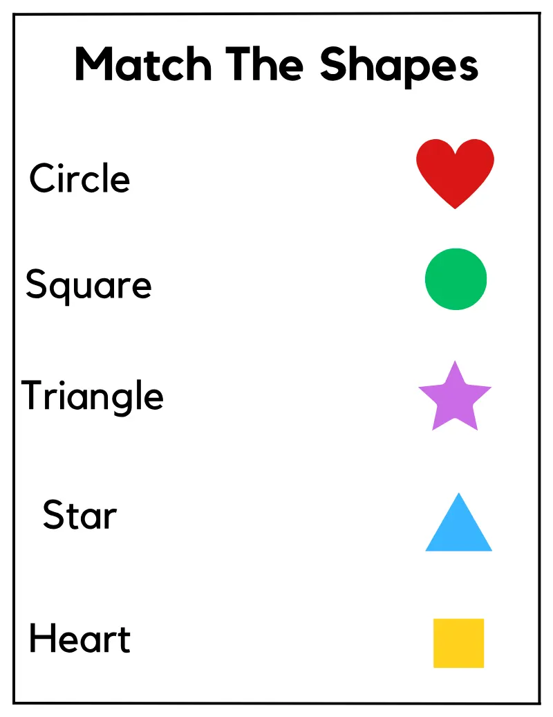 Match Shapes 01 — printable worksheet preview