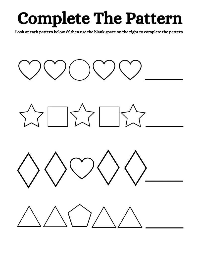 Complete Pattern 01 — printable worksheet preview