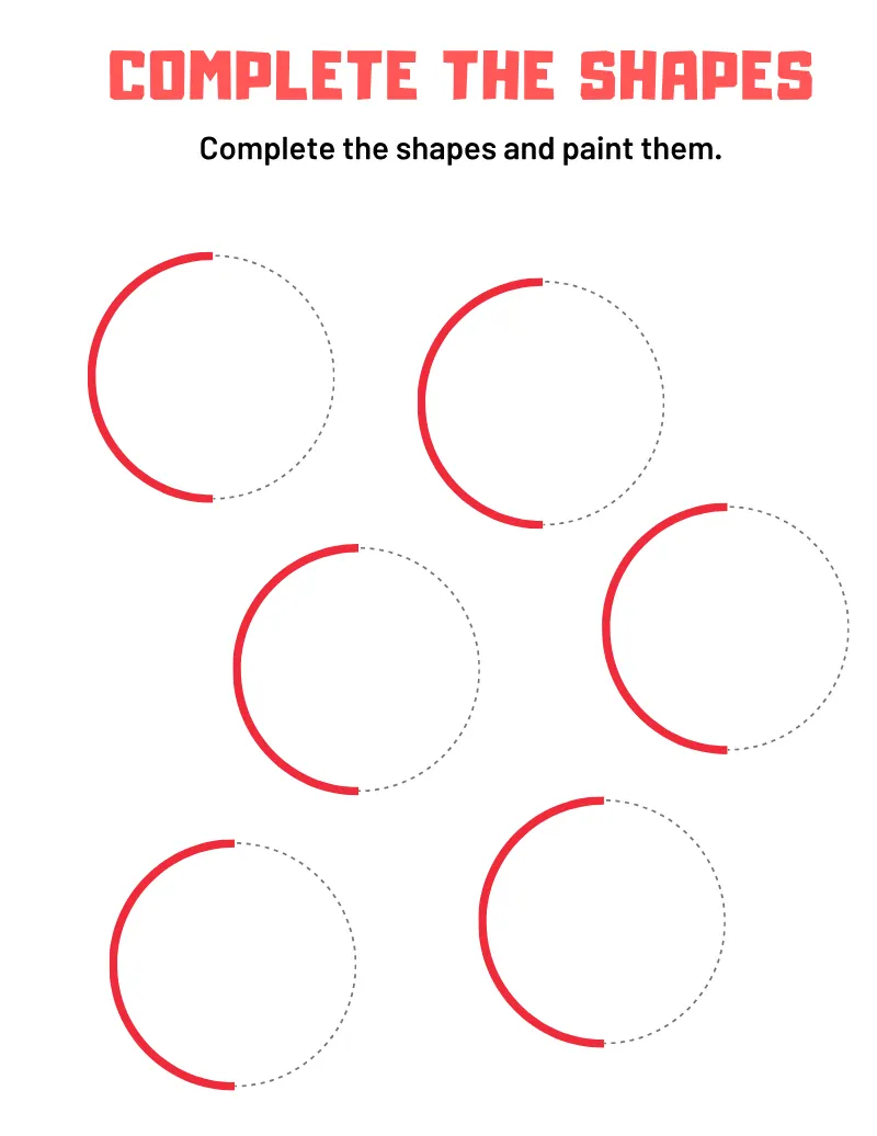 Complete Shapes 02 — printable worksheet preview