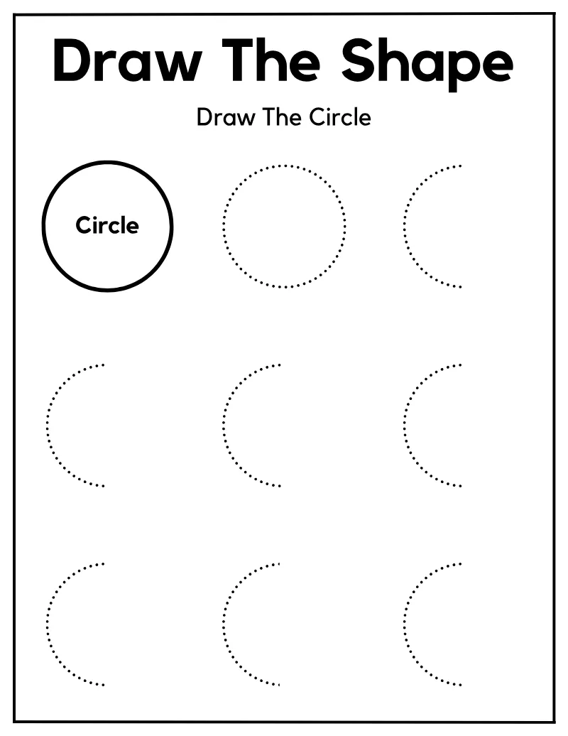 Draw the Shape — printable worksheet preview