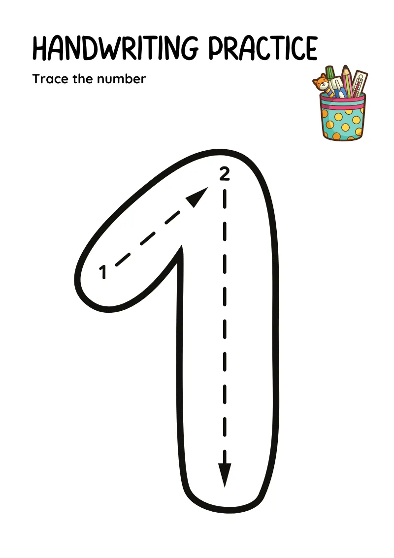 Trace Numbers — printable worksheet preview
