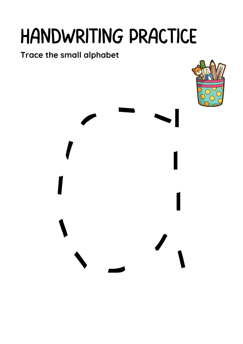 Trace Small Alphabet — printable worksheet preview